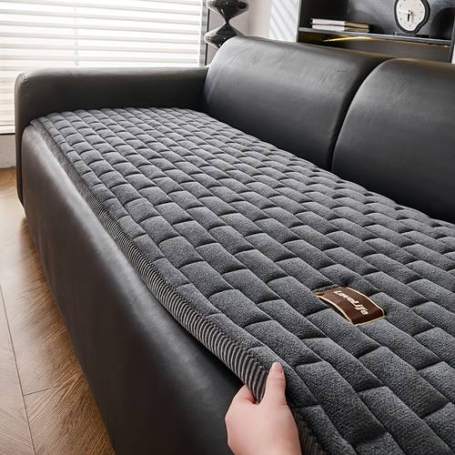Artikelbild 1 stück hochwertiger gesteppter dicker plüsch sofabezug, reines handgefertigtes cord design, plüsch sofakissenbezug, warmer bequemer plüsch sofakissenbezug, tierfreundlich, maschinenwaschbar, ganzjahres-rutschfester sofakissen, für 1/2/3/4 und kombination