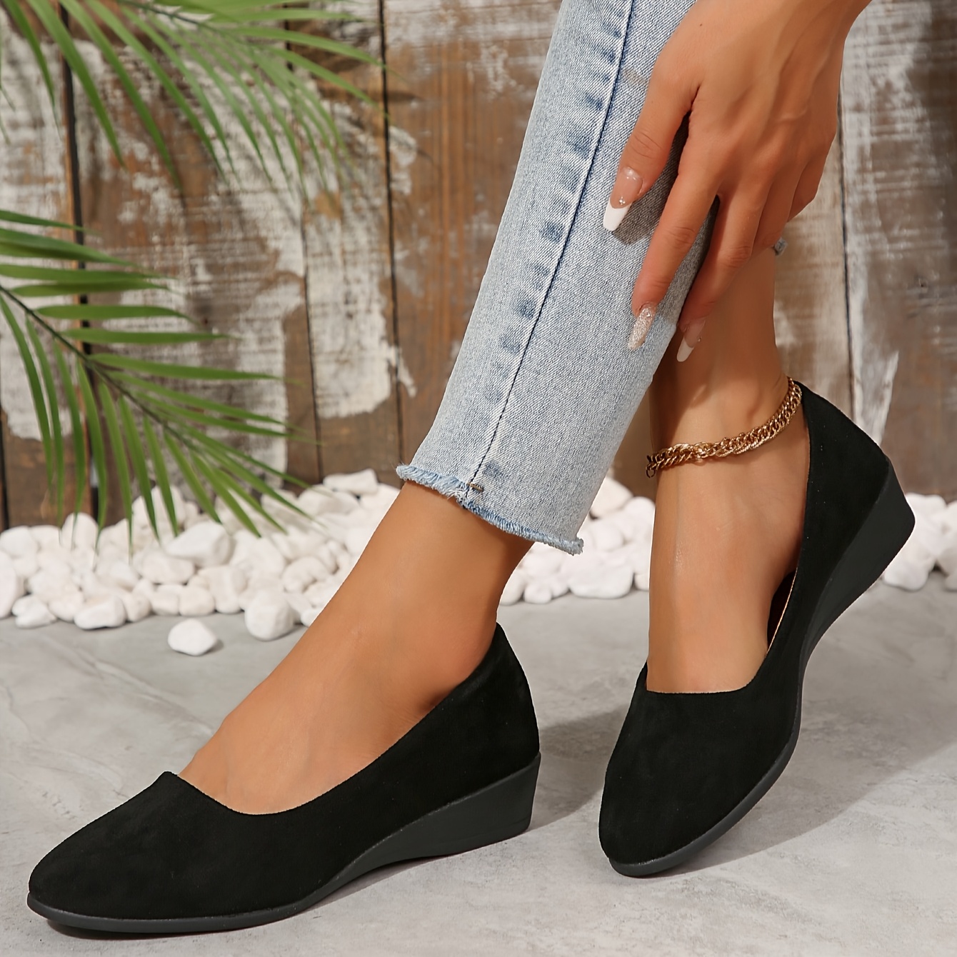knee length dresses for ladies Women's Rome Flat Leather Shoes Wide Plus Size Luxury Black 5240  MERRIMIUM