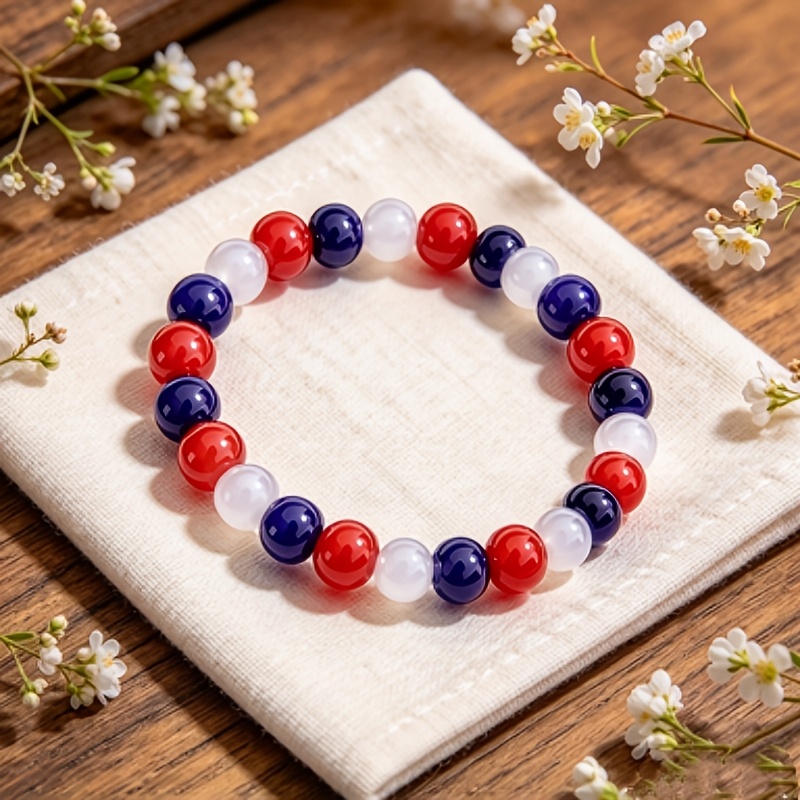 Trendy Three-Color Bead Bracelet, Unisex Accessory