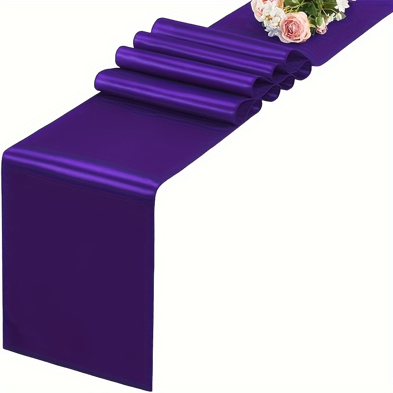 

Purple Table Runner Measuring 12 By 108 Inches, Featuring A Silk-like Smooth Texture, Decorating Tables And Birthday Celebrations.