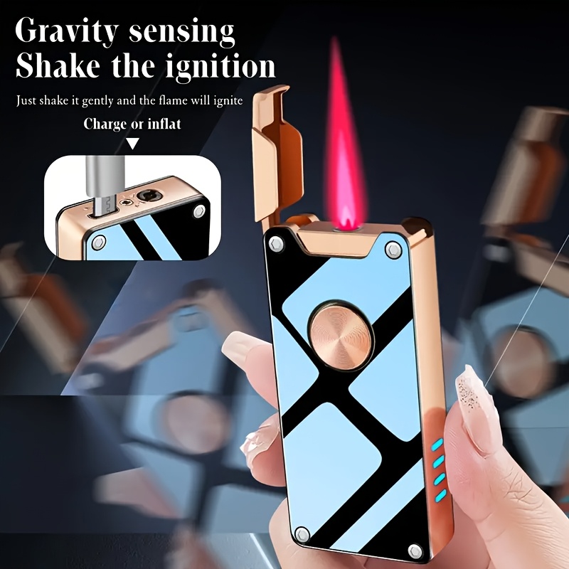 TEMU Lighter, Controlled Lighter, Air Flow Sensing Lighter, Gravity Sensing Lighter, Windproof Lighter, Lighter, Adjustable Flame Size, Can Butane,