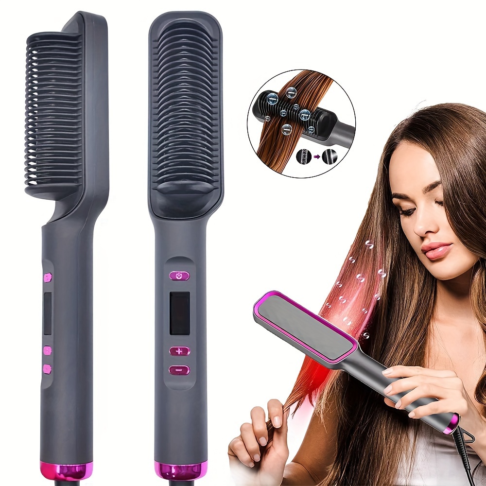 

[] Household Wet And Dry Hair Straightener Comb, Multifunctional Hair Straightener Comb New Straight Curly Hair, Used As A Gift