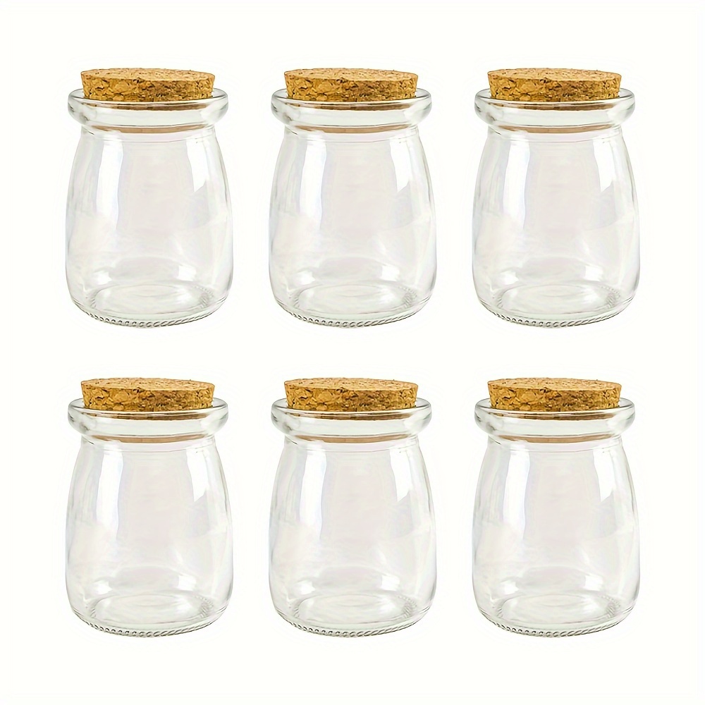 3.38oz Clear Glass Jars With Cork Lids Set Of 6, Perfect For Wedding