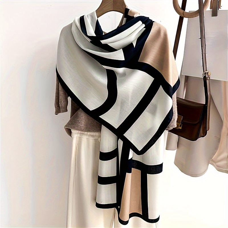 Image of Women's All-match Printed Scarf, Individual Fashion Spring Autumn Winter Air-conditioned Room Office Nap Warm Shawl Winter Chic Neck Scarf Temperament