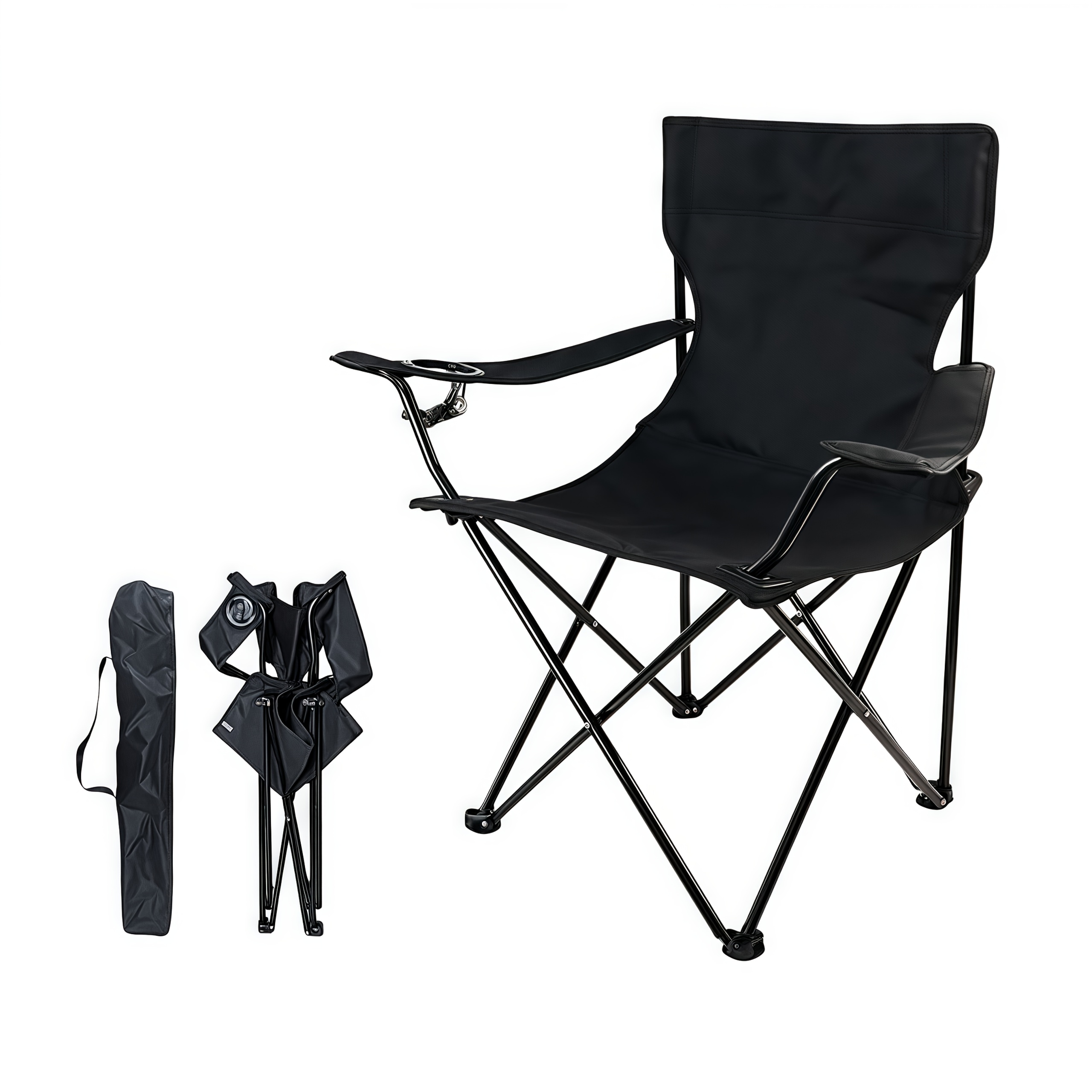 TEMU Folding Outdoor Chair With A Cup Holder, Beach Chair, Picnic Chair, Portable Picnic Chair, Foldable Fishing Chair