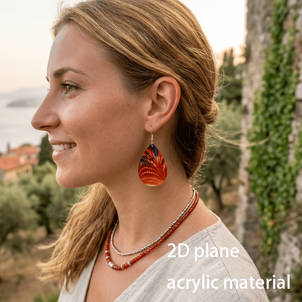 Bohemian Style Acrylic Teardrop Earrings for Women