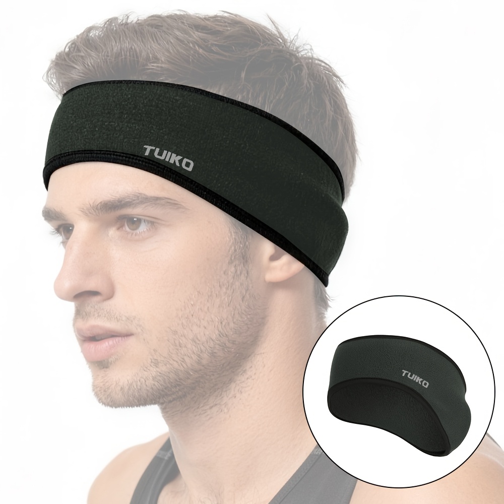 TUIKO 1pc of Solid Color Headband Designed for Running And Fitness, Suitable for Both Men And Women. It Features Ear Muffs, Is Made for Sports And Yoga, Absorbs Sweat, And Is an Elastic Head Wrap, Available in a Solid Color