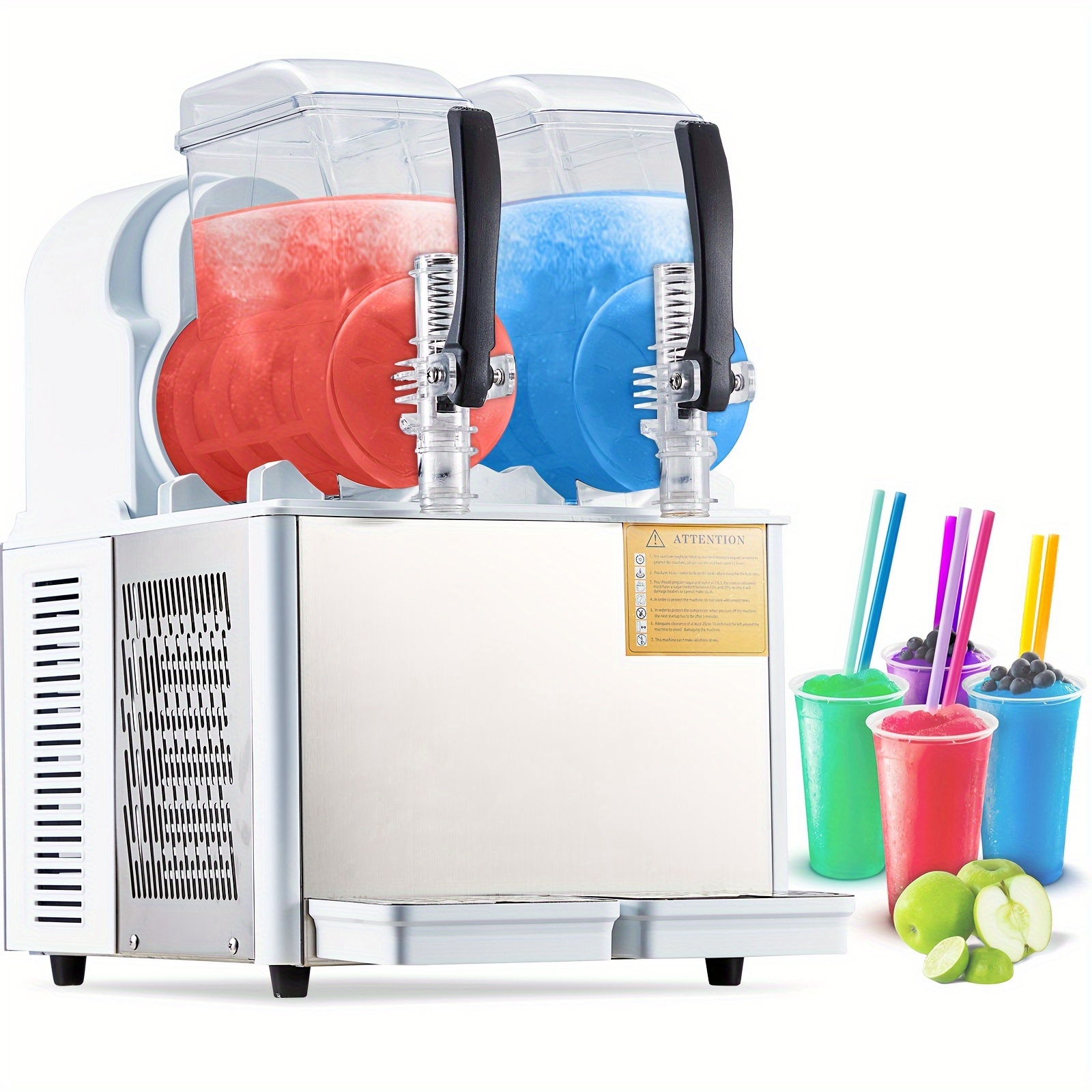 4lx2tank commercial slushie machine 370w stainless steel slushy machine for   drinks large capacity durable materials multi functional use Product details 2