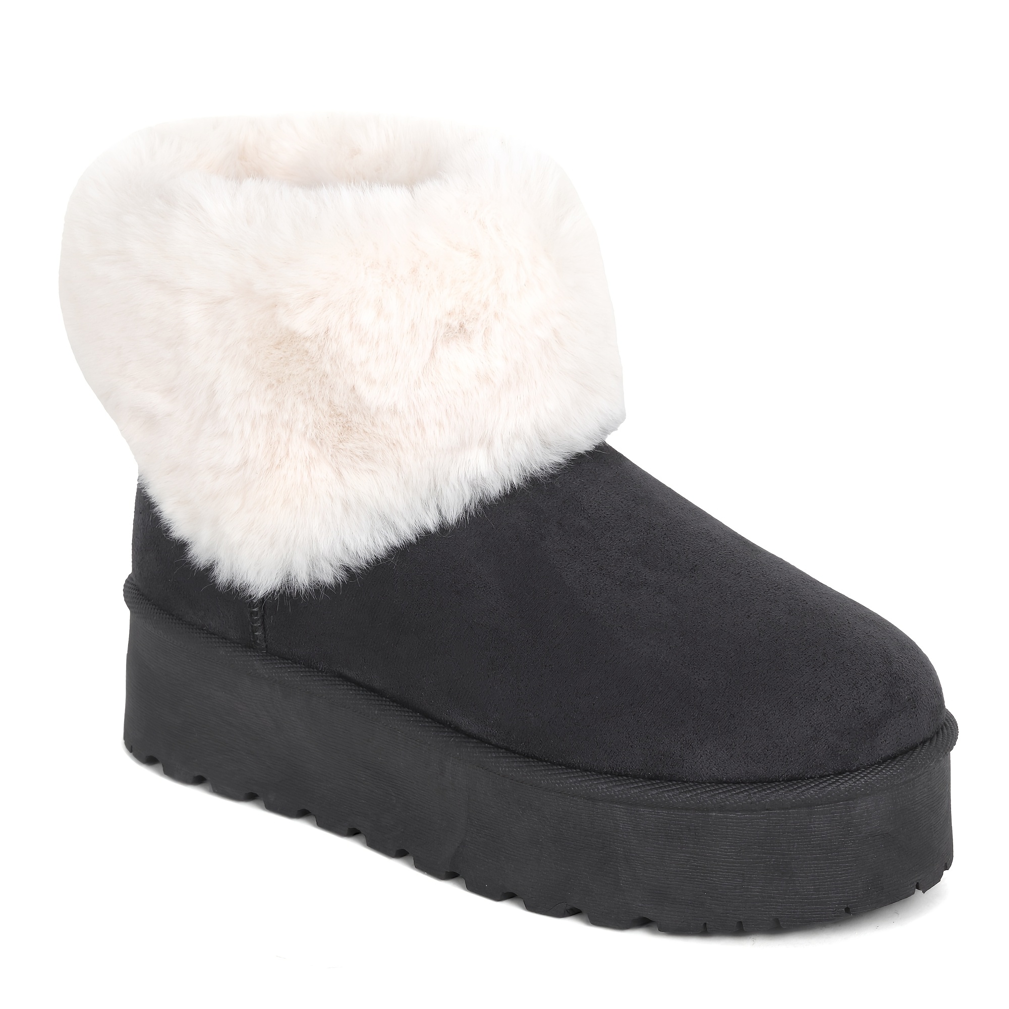 Chic Women's Platform Short Boots with Slip Sole & Stitch Accent