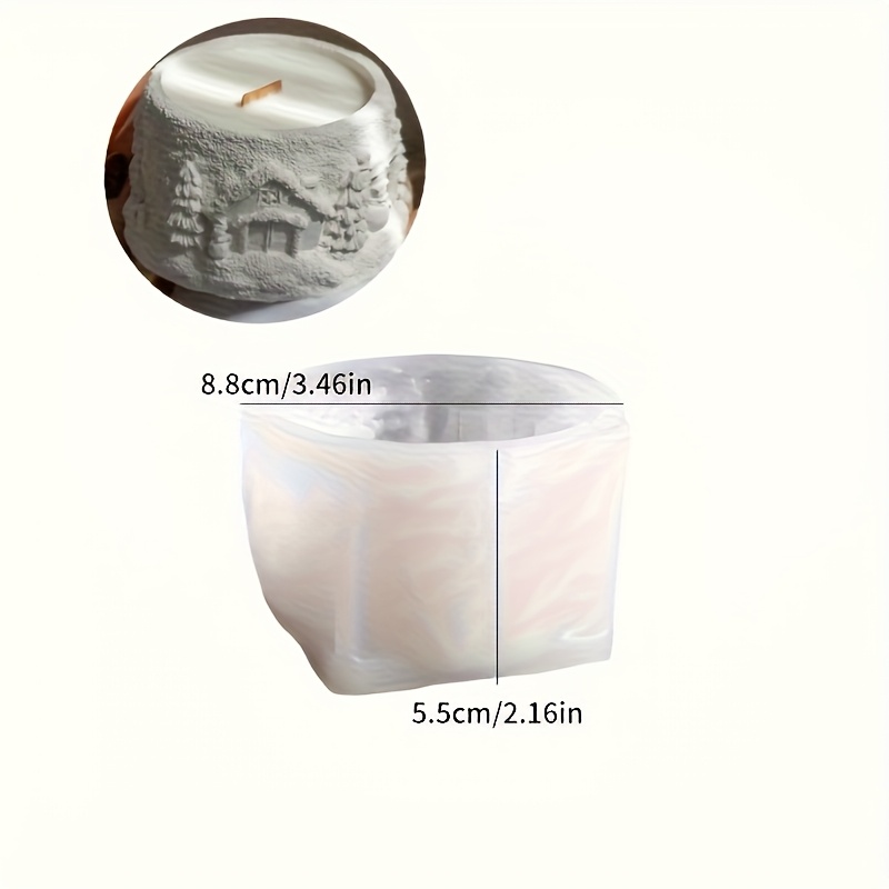 TEMU Molde de Silicona para Velas de Navideña 3D, de Flores, Portavelas de Navidad DIY, Tarro de Velas Aromáticas Caseras, Molde de Silicona para