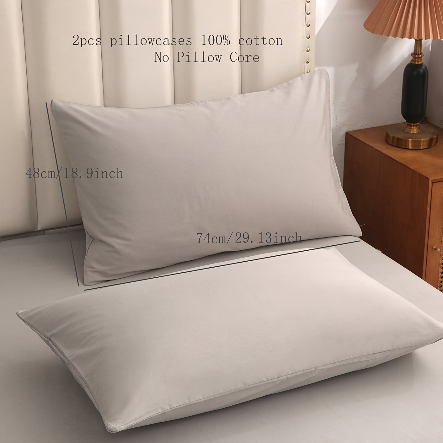 2pcs Of 100% Cotton 205tc Envelope Pillowcases Without Pillow Inserts, Soft And Breathable, Made From All-cotton Material For Added , And The Morandi Colors And