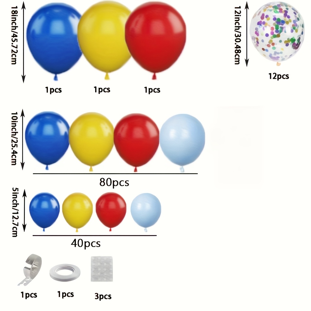 TEMU 140pcs Of Blue Balloon Kit Suitable For Amusement Parks, Circuses, Birthday Anniversaries, Engagement And Graduation Ceremonies, Weddings,