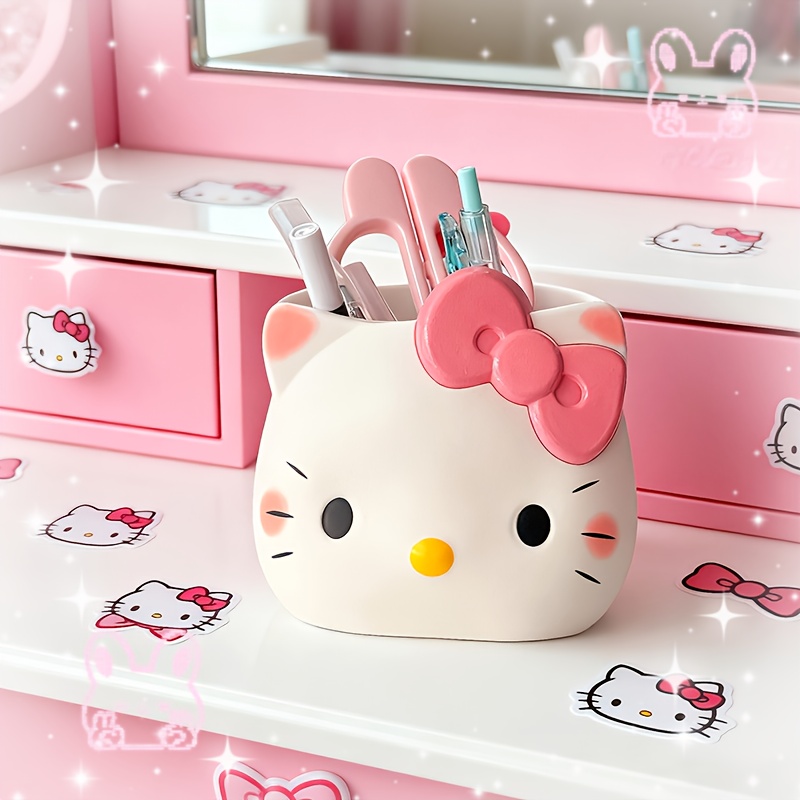 Sanrio Hello Kitty Pen Holder, a Cute Cartoon-Shaped Desktop Storage Box. This Adorable Kitty Design Multifunctional Storage Cylinder Can Hold Pens, Markers, Various Brushes 14 Sanrio Hello Kitty Pen Holder, a Cute Cartoon-Shaped Desktop Storage Box. This Adorable Kitty Design Multifunctional Storage Cylinder Can Hold Pens, Markers, Various Brushes