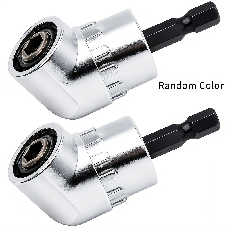 TEMU [random Color]2pack 105° Right Angle Drill Attachment Right Angle Drill Adapter | Power Screwdriver Drill Adapter For Tight Spaces 1/4 Inch Hex