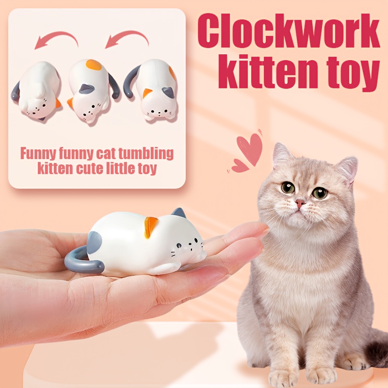 

Cartoon Cat Tumbling Toy, Manual Wind- Plaything, Plastic, No Battery Needed, Stress Interactive Toy For Small Breeds