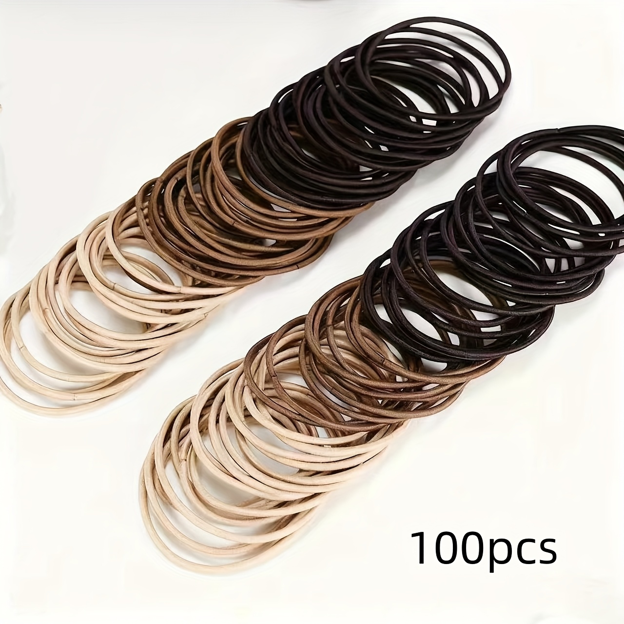 100pcs Hair Ties For Women, Ins-style Girly Hair Ropes, Korean-style High-elasticity Hair Bands, Durable And Simple Hair Loops, Packaged In Opp Bags