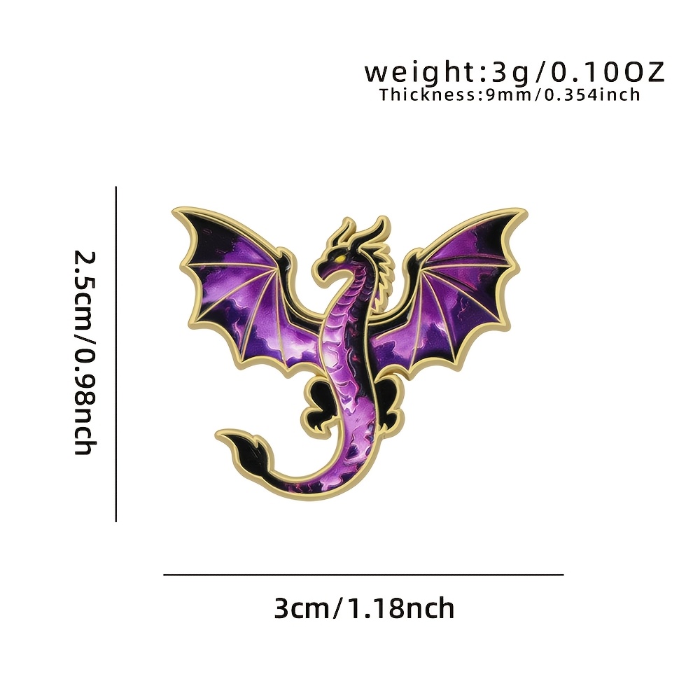 TEMU 1pc Multicolor Iridescent Flying Dragon Enamel Pin, Style Daily Wear Accent, Suitable For /street Style