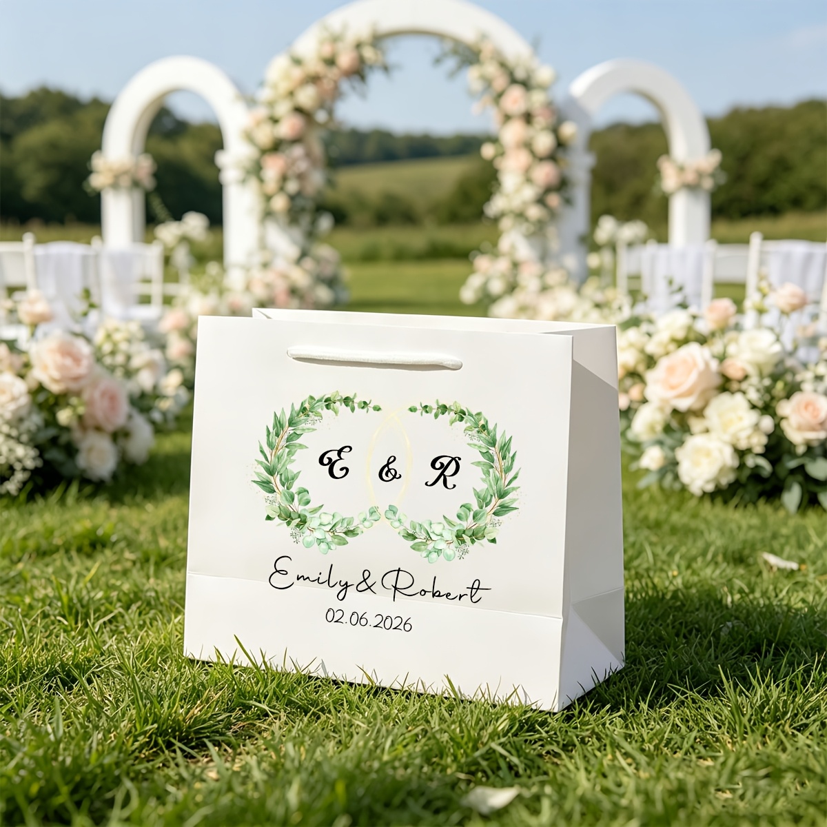 TEMU 1 de mariage personnalisé avec , avec combinaison de lettres, pour la mariée, couple, cadeau de fiançailles personnalisé, sac souvenir élégant