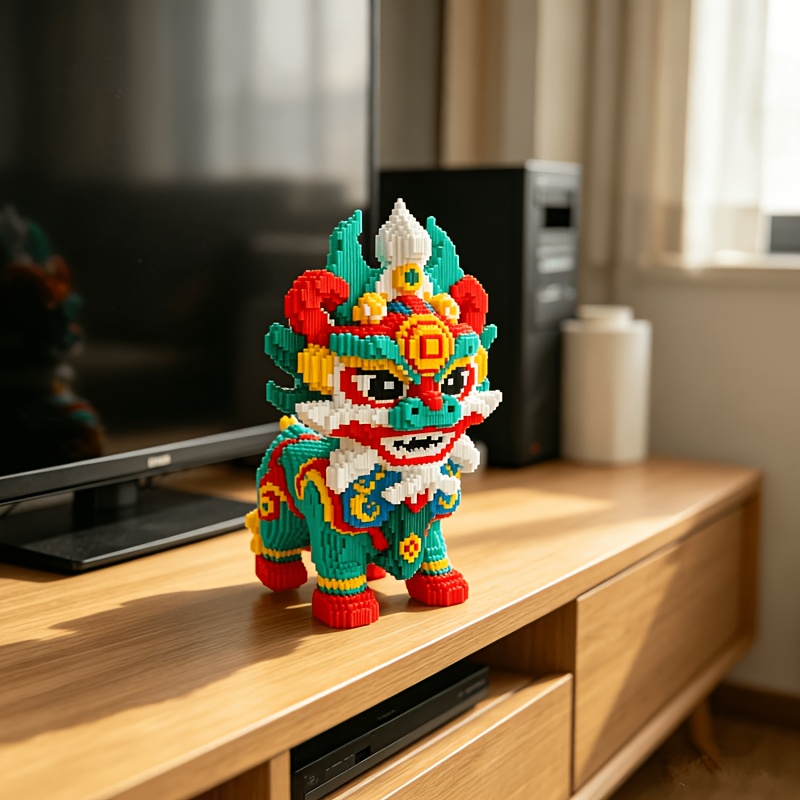 1600pcs Handmade DIY Auspicious Pixiu Building Blocks Set