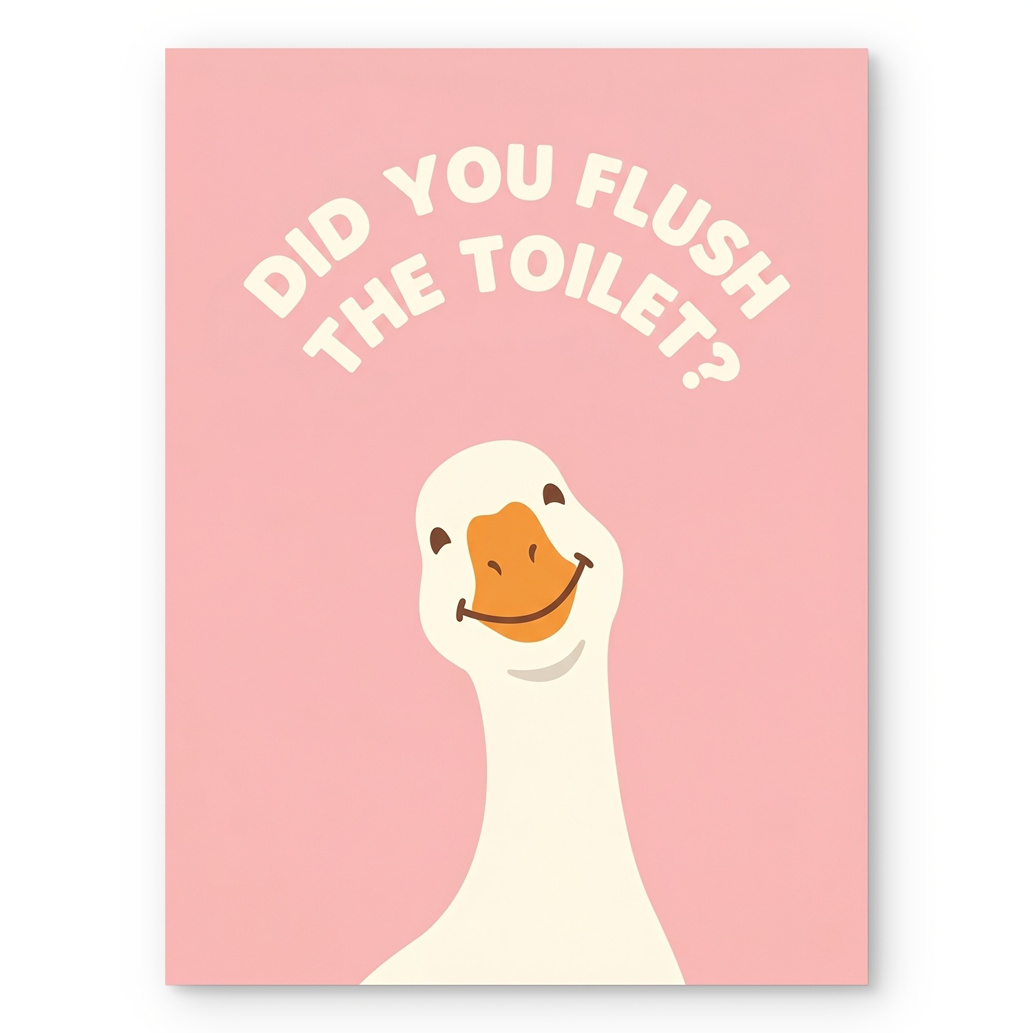 TEMU Affiche et impression 2D plate, Posters et canard blanc drôle de salle de bain Art mural d'impression, Fond rose Est-ce que vous avez flushé la