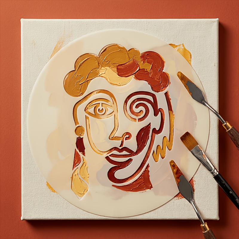 12pcs Abstract Face Stencils for Modern Line Art Drawing