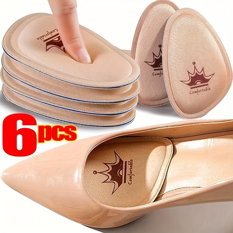 

4/6/16pcs Anti-wear Forefoot Pads, Foot Care Half Insoles, Self Adhesive Shoe Stickers