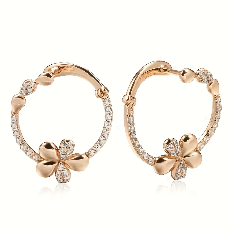 Women's Elegant Floral Hoop Earrings for Weddings and Parties