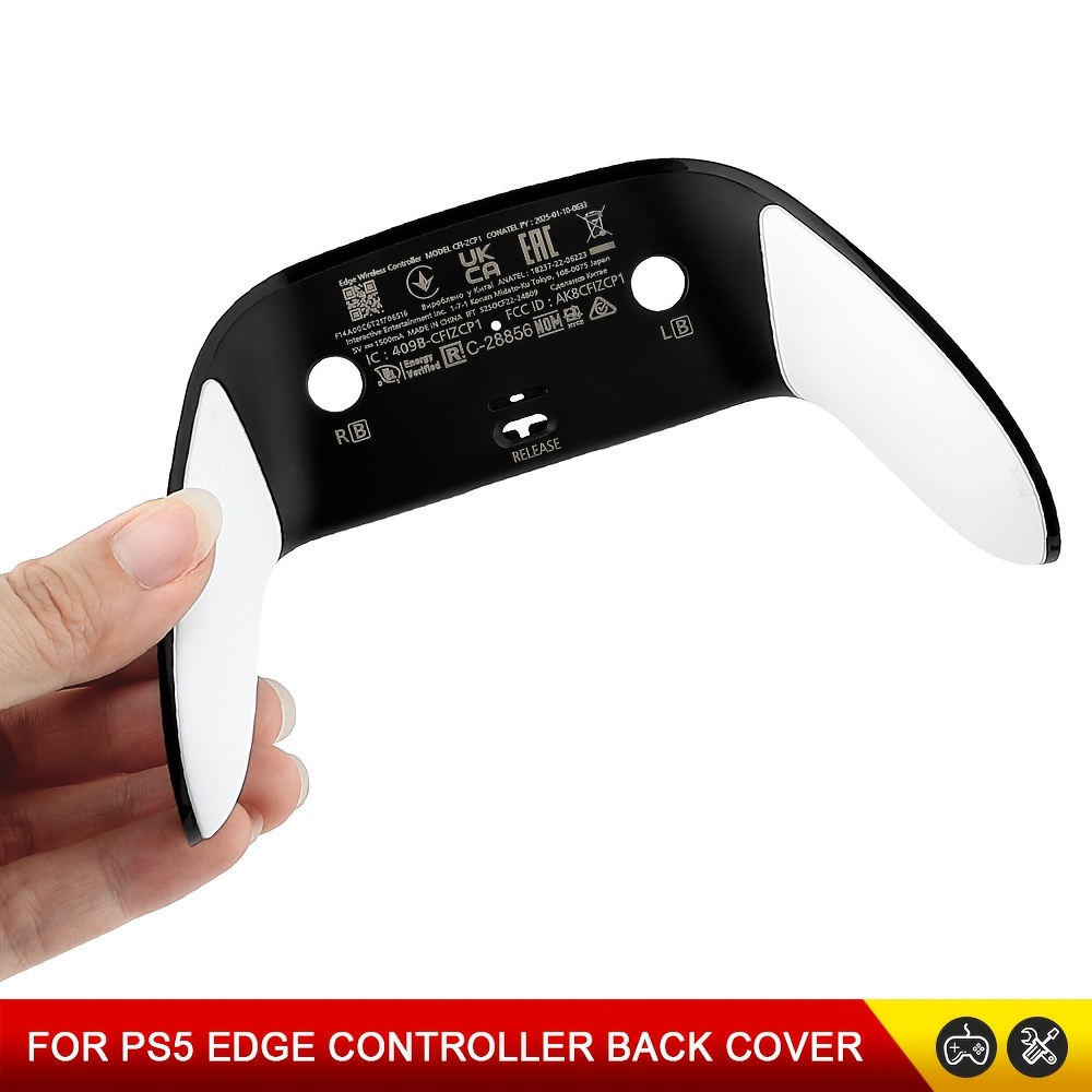 TEMU per controller PS5 DSE con scritte, posteriore in gomma morbida , cover posteriore antiscivolo, kit di aggiunte di ricambio per riparazione
