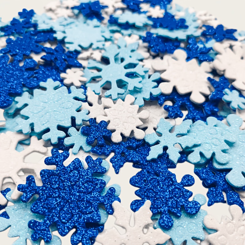 180pcs Snowflake Self-adhesive Glitter Foam Stickers, 3 Colors, Crafts Christmas Decorations For Parties Gifts !