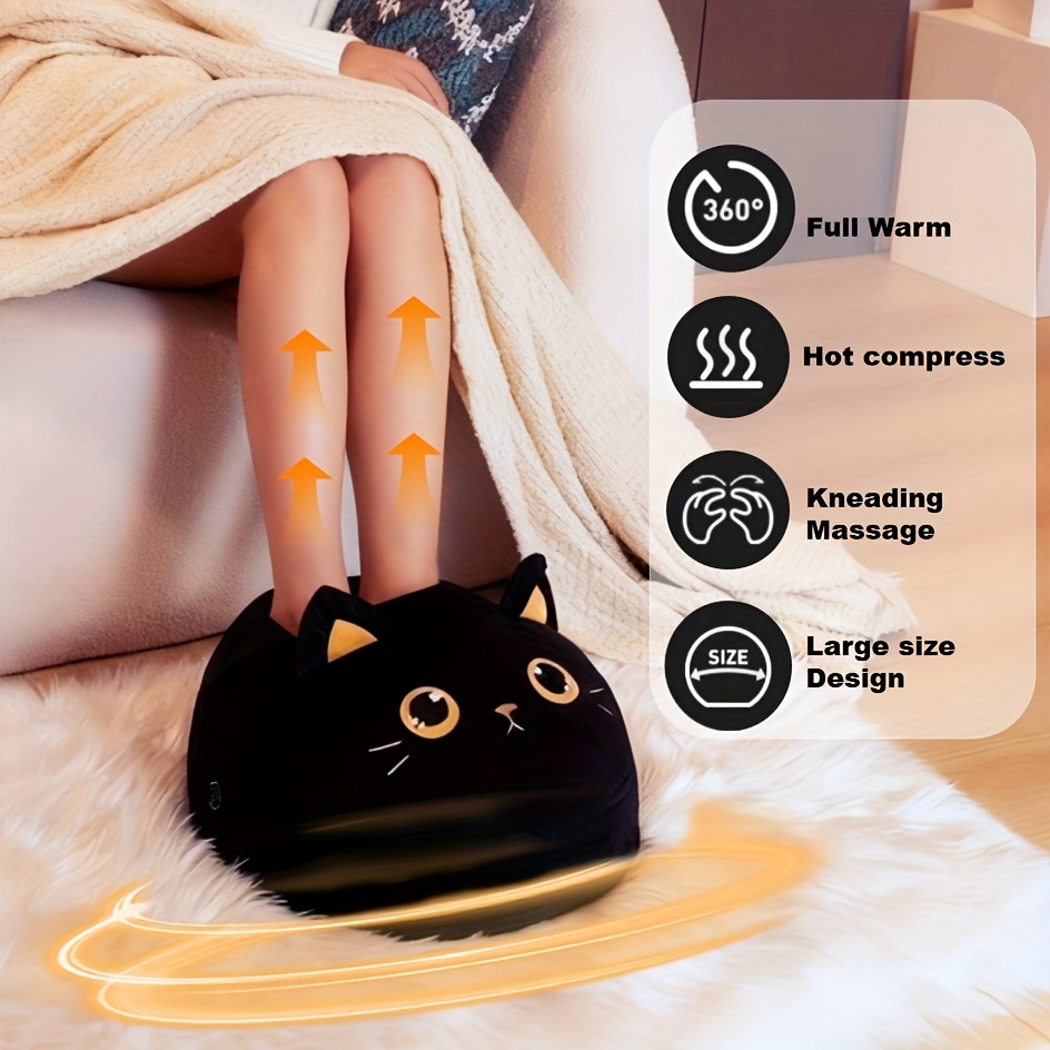 TEMU Cute Cat Foot Warmer Massager 4d Smart Massage & 50°c Heating The Companion