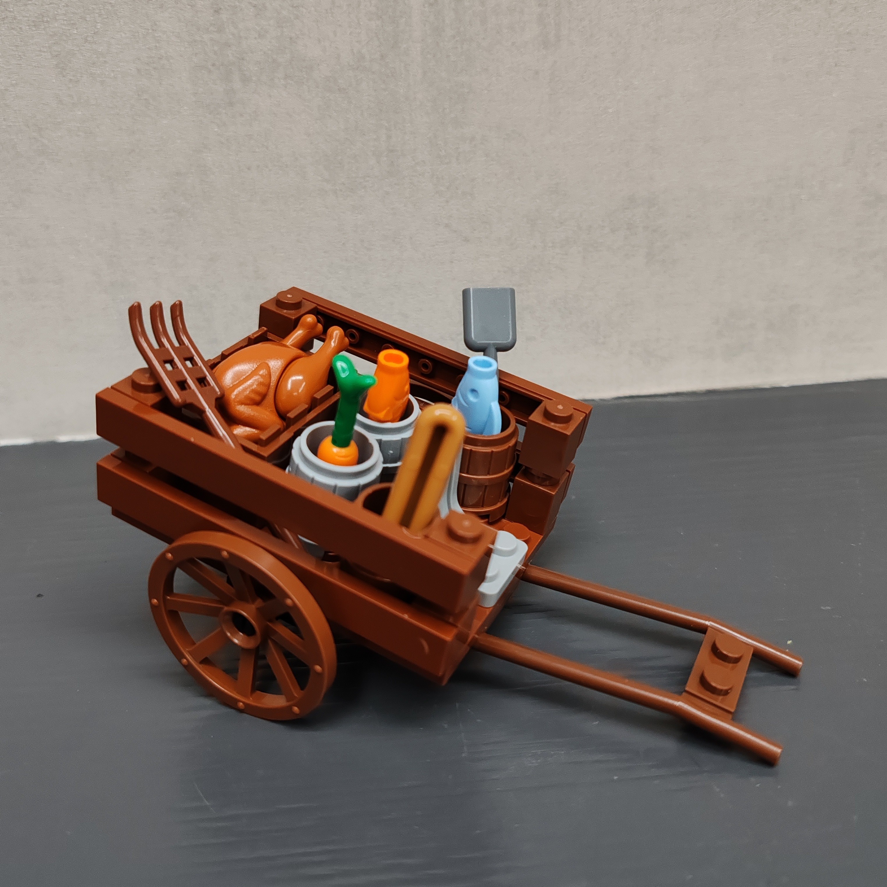 Image of Moc Scene Farm Food Cart Compatible With Brand Particles For Christmas, Halloween, And Easter Gifts For Boys And Girls