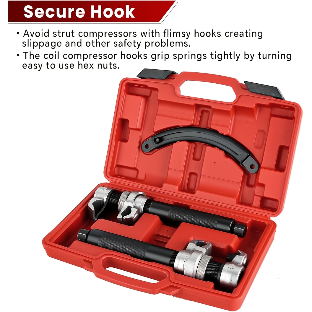 Heavy Duty Coil Spring Compressor Tool Set with Safety Bracket