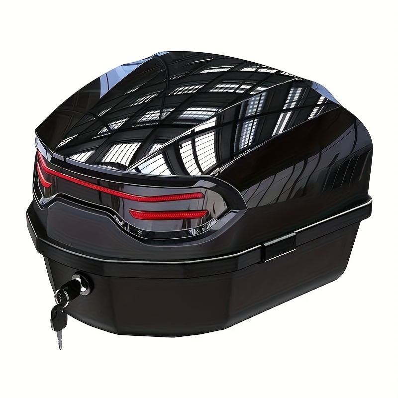 1pc Off-road Motorcycle Hard Case With Lock, Waterproof And Scratch-resistant, Adjustable Strap, Large Base Plate