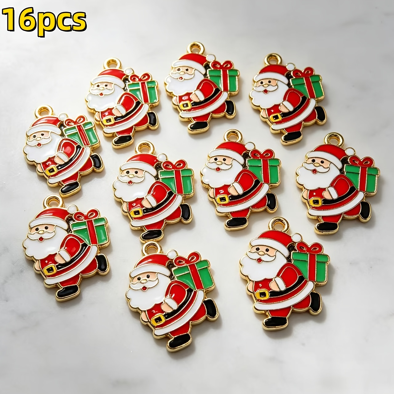 TEMU 16pz/8pz Nuovo ciondolo di di Natale in di qualit� con regali, per di gioielli, per aggiunte per feste, orecchini, collane, catene per telefoni,