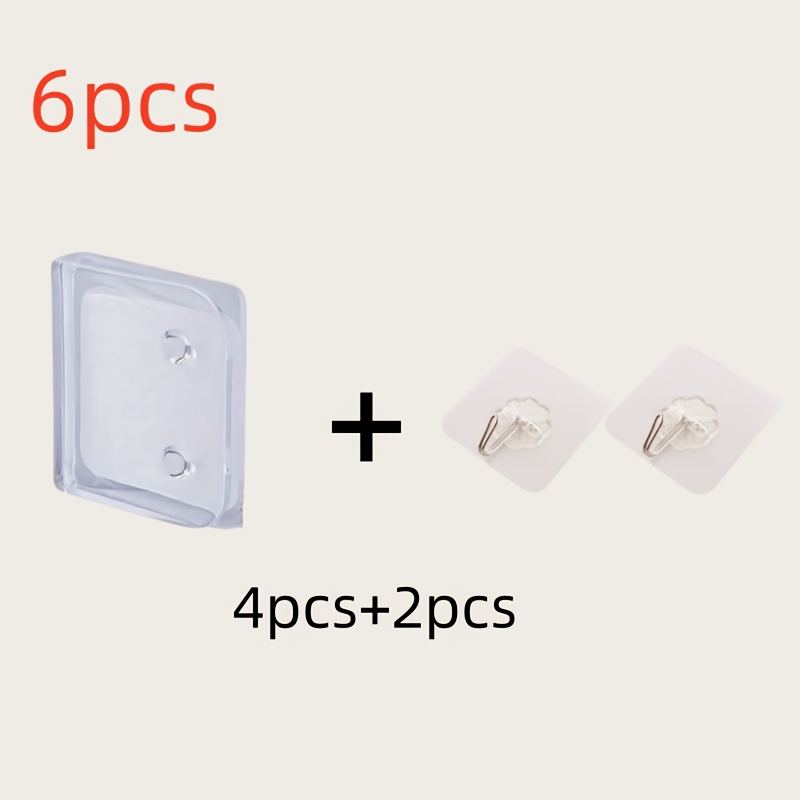 TEMU 6pcs S-1set Curtain Clip - Transparent Plastic, No Power Required - Very Suitable For Bathrooms And Kitchens