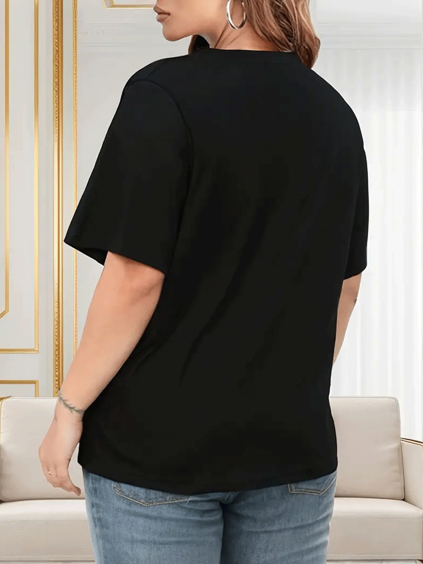 plus size womens plus size christmas party shirt black Temu