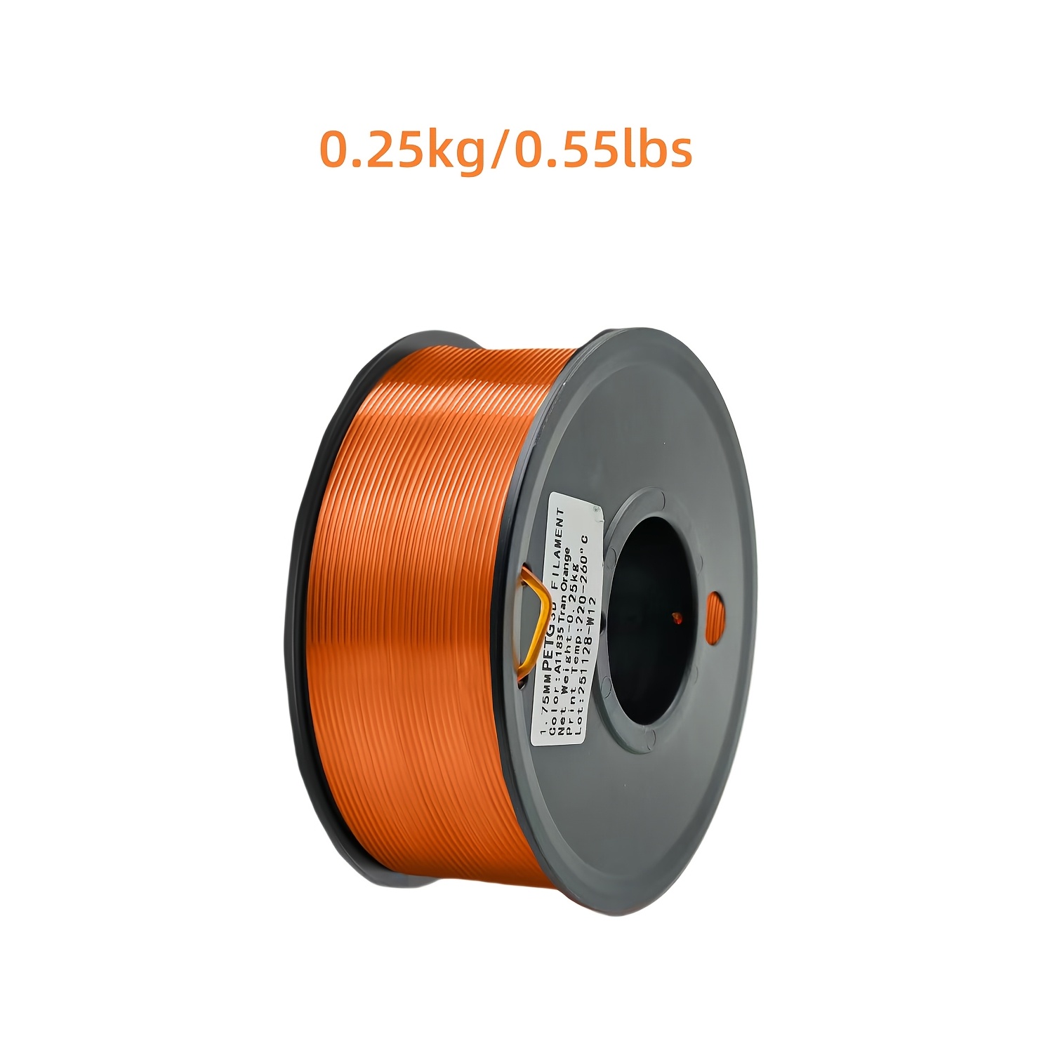 Clear Petg Filament 1.75mm, High Light Orange Filament, Transparent 3d Printer Filament, 0.25kg (0.55lbs) Spool, Translucent Orange