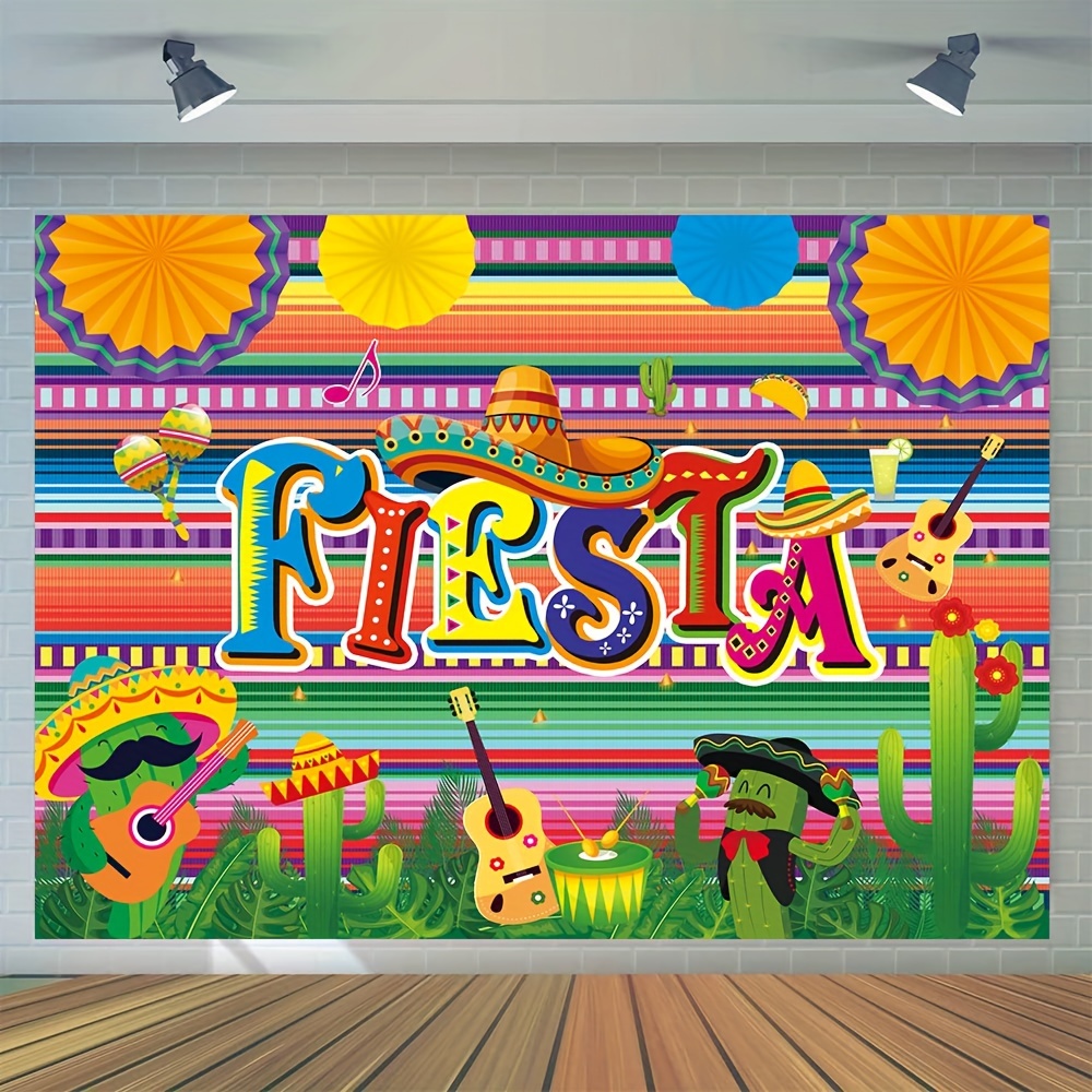 Mexican Carnival Backdrop Photo Booth Party Props Vinyl - Temu