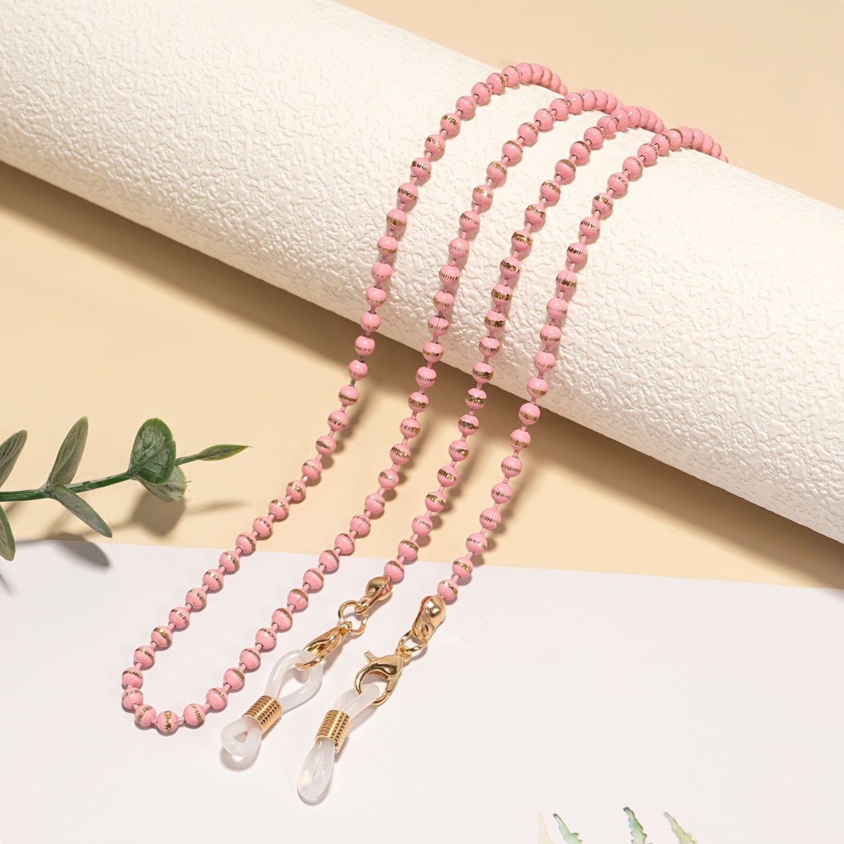 TEMU Collar de Cadena para Gafas con Cuentas, Correa para Mascarilla y Portagafas Estiloso