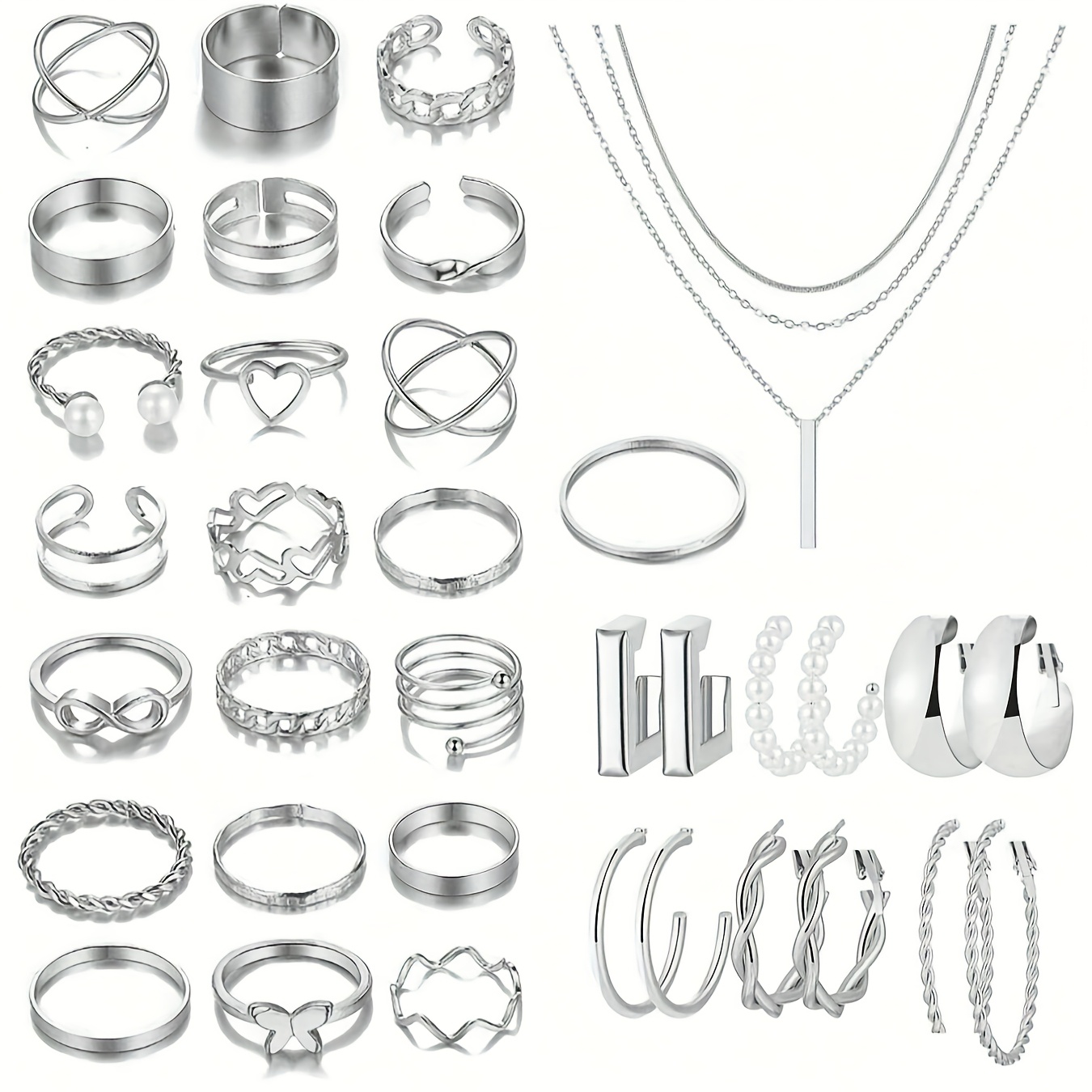 E-shop 68/58/35 Stück modische, einfache, elegante, exquisite, Retro Schmetterling, Herz, künstliche Perle, Twist, Stern, Mond, Strass, breitflächige