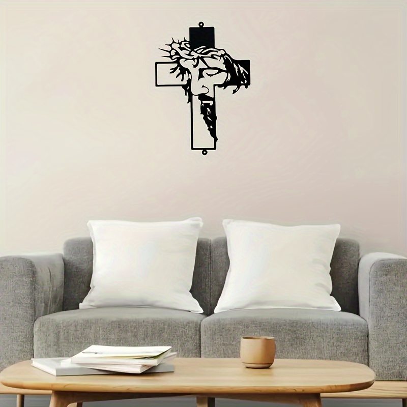 1pc Metal wall art Cross Sign Wall Art Decoration, Easter Thanksgiving Wall Hanging Decoration, Office Dining Room Lobby Wall Decor, Halloween Room Decor art