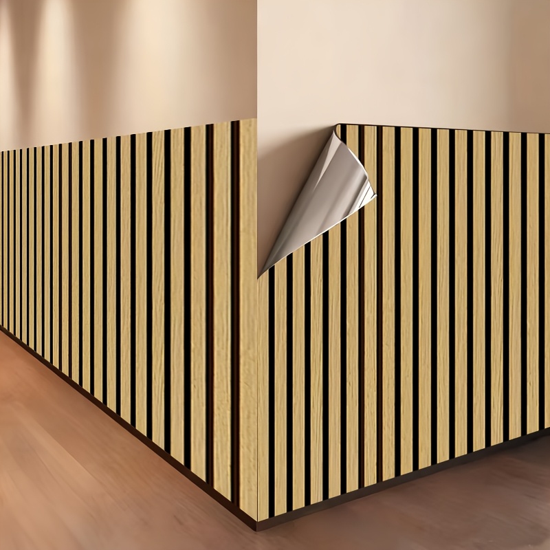 TEMU Paneles de pared de espuma gruesa de 3 mm con diseño de madera 2D, Adhesivos de vinilo para pared, Decoración de pared fácil para techo,