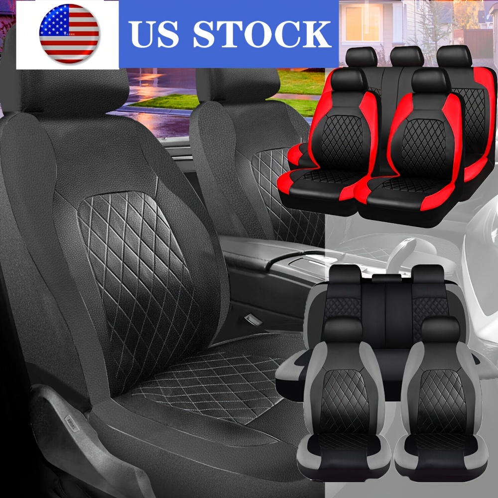 

Car Seat Covers Full Set, 5 Seats Universal Seat Covers For Cars, Waterproof Pu Leather Auto Seat Protectors, Front And Rear Seat Protectors