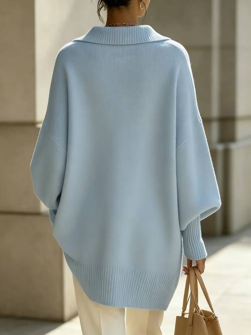 new autumn winter french pullover collar with v neckline batwing sleeves and drop shoulder design elegant comfortable and womens autumn winter clothing new autumn womens style stylish sweater popular korean