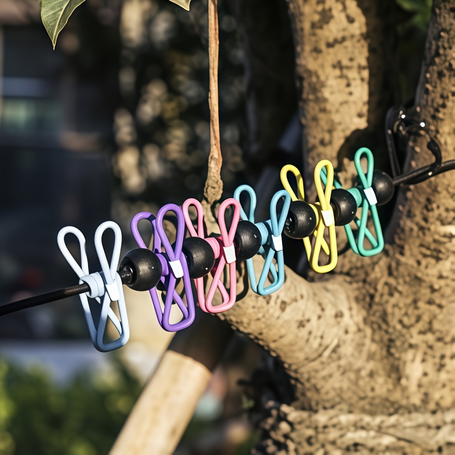 No-Drill Clothesline-Windproof Non-Slip Drying Rope, Portable Travel Clothes Hanging Line for Indoor & Outdoor Use, Rope for Drying Clothes, Portable Clothesline Cord, Cloth Liner for Drying, Laundry Rope, Indoor Clothes Drying, Easy Setup,  , Weatherresistant Material,   Cord, Travel Essentials, Small  ,  