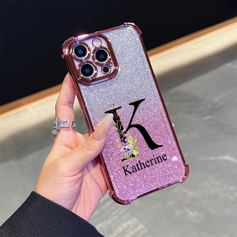 TEMU Coque de téléphone : Coque de téléphone personnalisée à faire soi-même, texte et nom personnalisés avec police , à aux , compatible avec iPhone