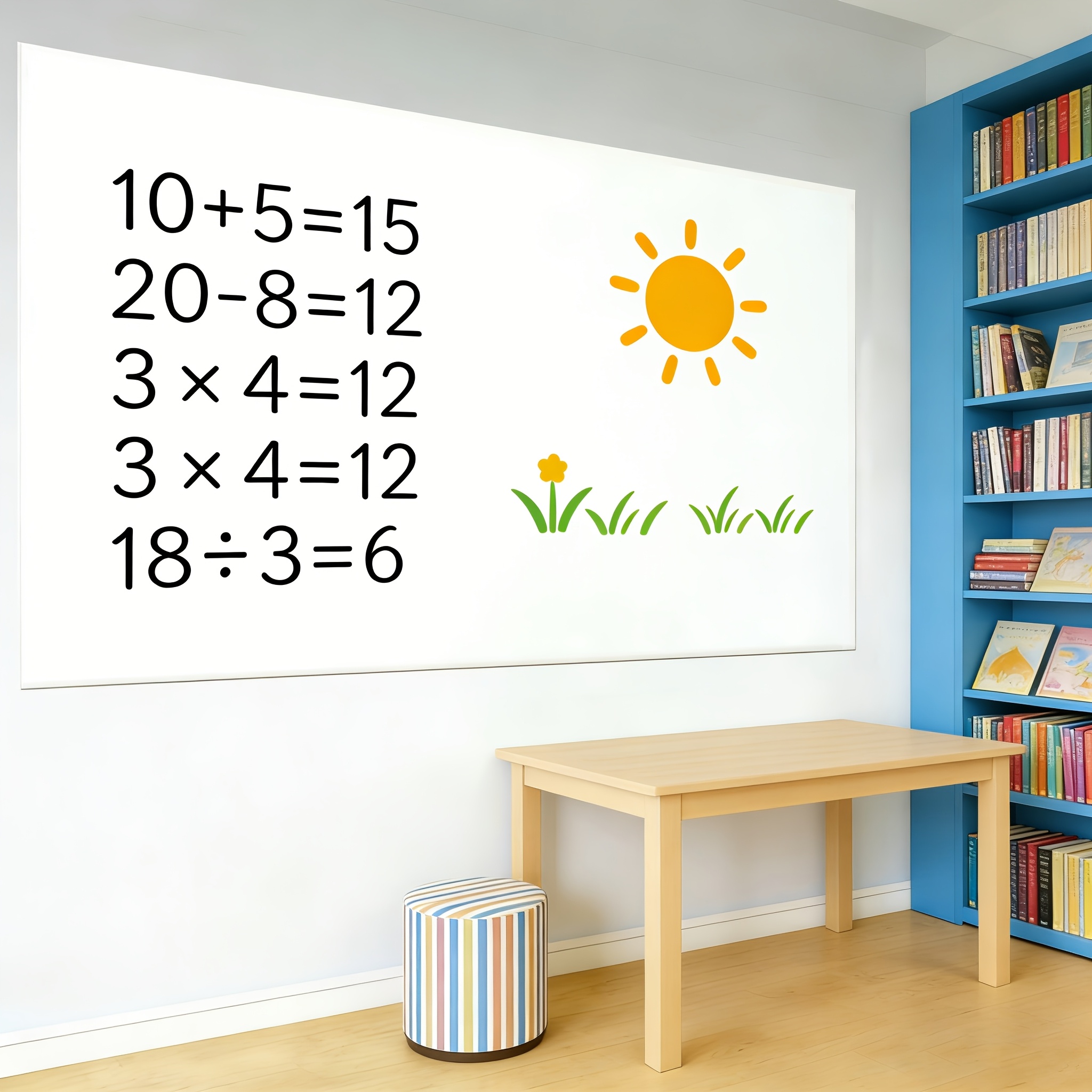 TEMU 1 Large Roll Self-adhesive Whiteboard Wall Sticker, 35.43 Inches, Reusable Dry Erase Doodle Board, Includes 5 Whiteboard Markers And A Cleaning
