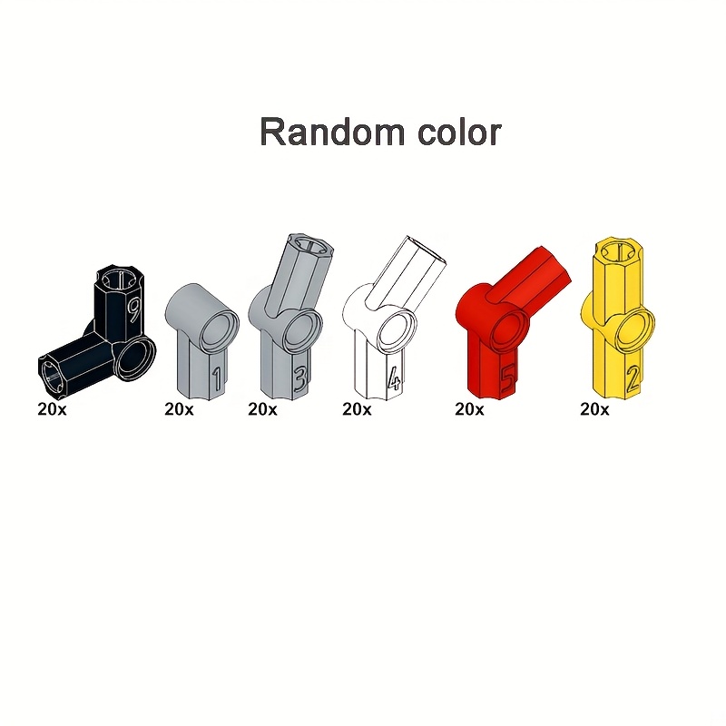 Image of 120pcs, Series Axles Pins Angle Connectors Parts, Compatible Parts Pack Additions For Building Block Robot 32013, 32034, 32016, 32192, 32015, 32014, Moc Building Blocks Random Color