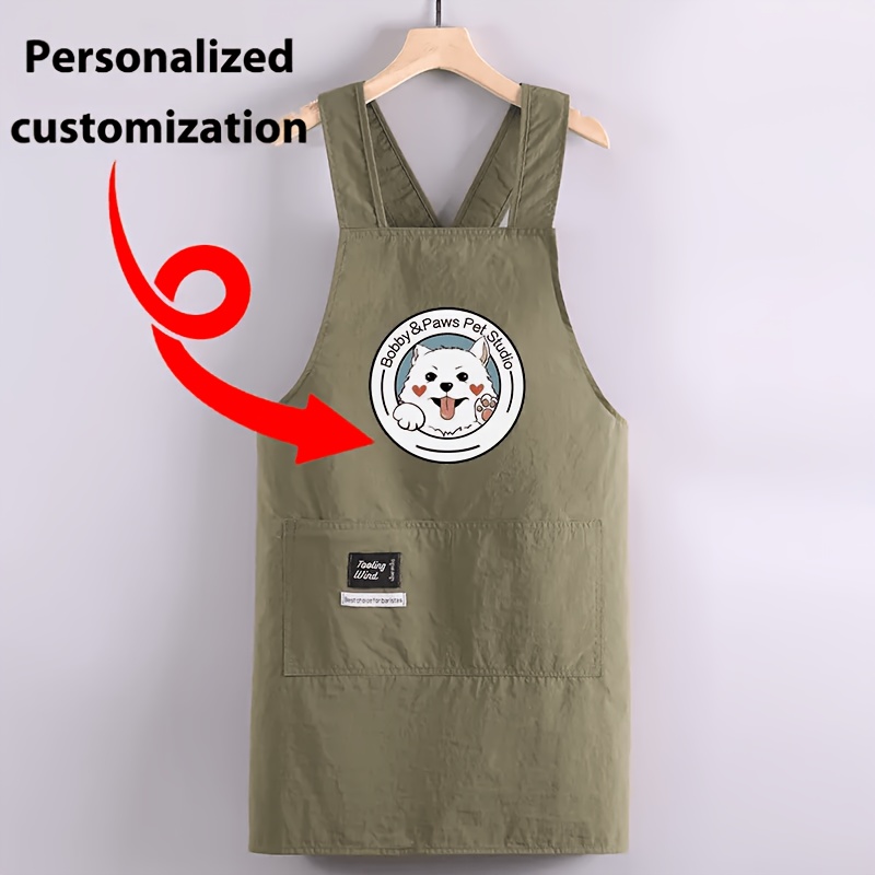 TEMU Grembiule personalizzato con stampa di animali domestici - Materiale resistente, design e giapponese INS | Facile da pulire | per cucina, e