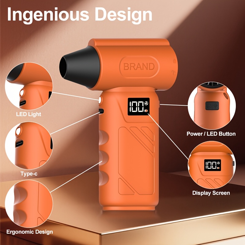 cordless 9000000rph mini turbo fan for snow leaves deep cleaning with ergonomic grip dust from car ideal portable tool for home office garage outdoor birthday gift Product details 2
